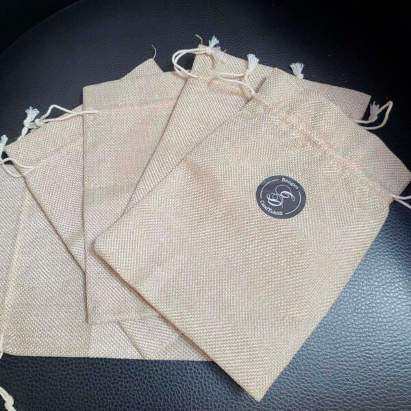 Sac en toile de jute pour bougie massage CandEole33